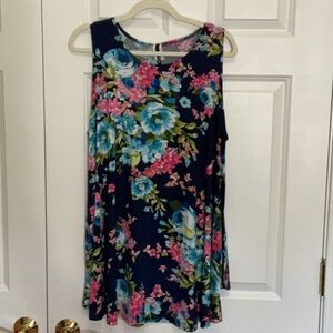 MOA USA Floral Print Dress - Pink and Blue
